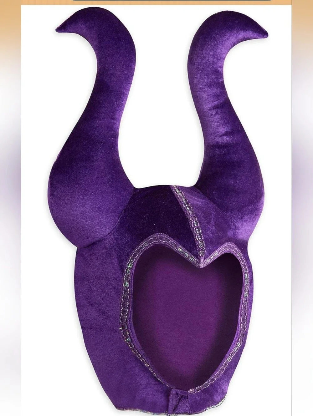 Disney Store Girls Maleficent Purple Velvet Horns Headpiece Size 5/6 Halloween